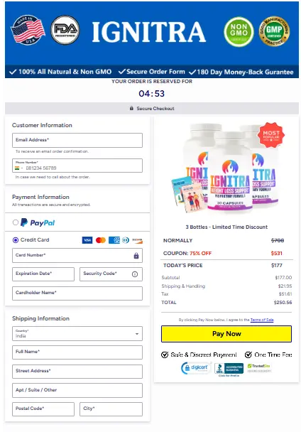 Ignitra order page